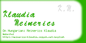 klaudia meinerics business card